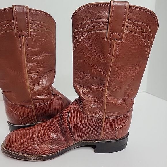 Justin L3113 Exotic Iguana Skin Cowgirl Western Boots Women's 5.5 B USA - Picture 6 of 9